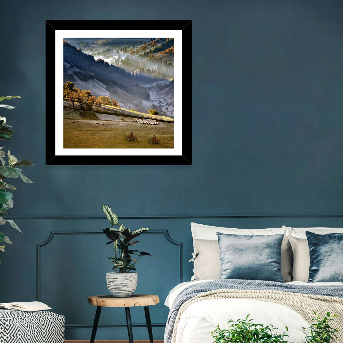 Mountains Village Landscape Wall Art