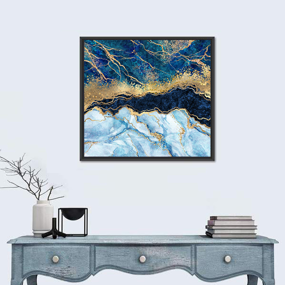 Marble Gold Glitter Abstract I Wall Art
