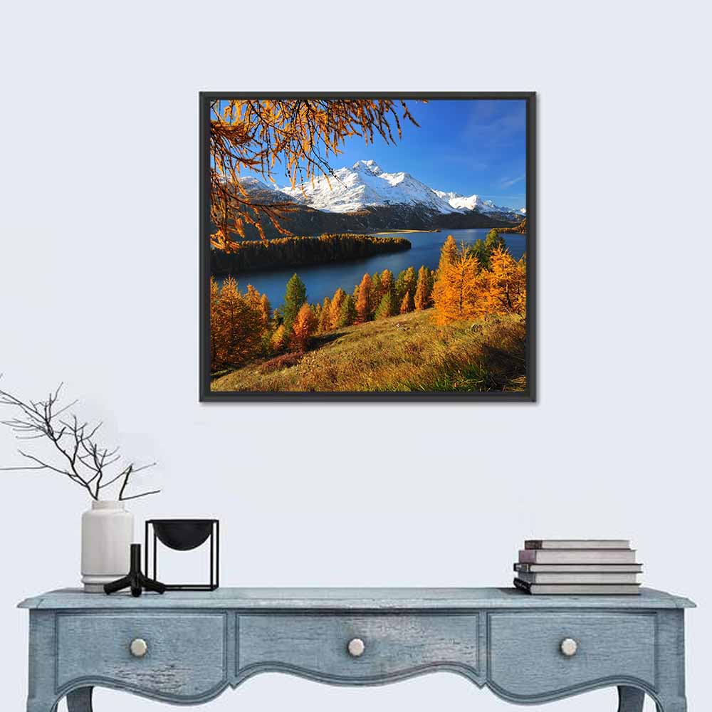 Swiss Alps from Silsersee Lake Wall Art