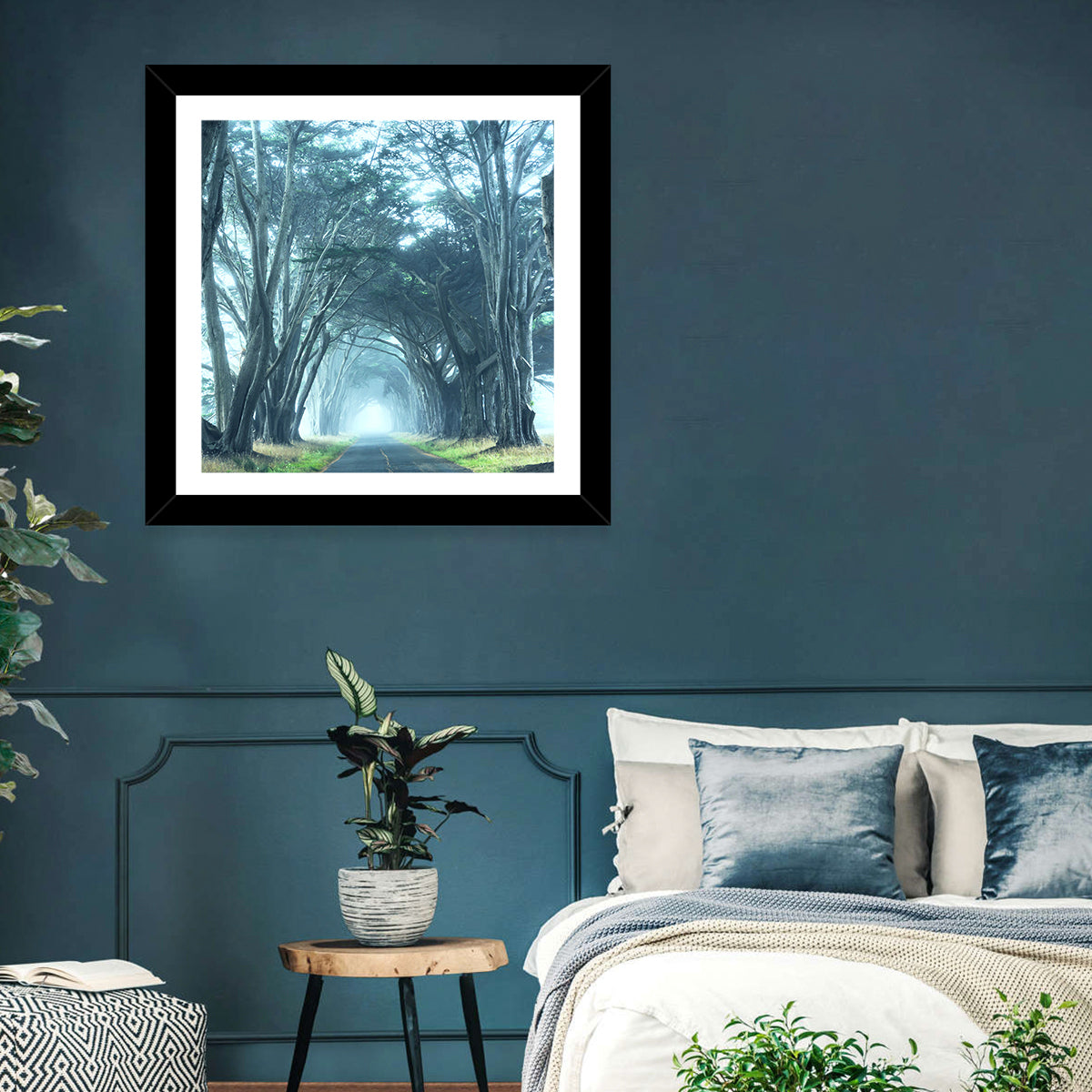 Foggy Trees Alley Wall Art
