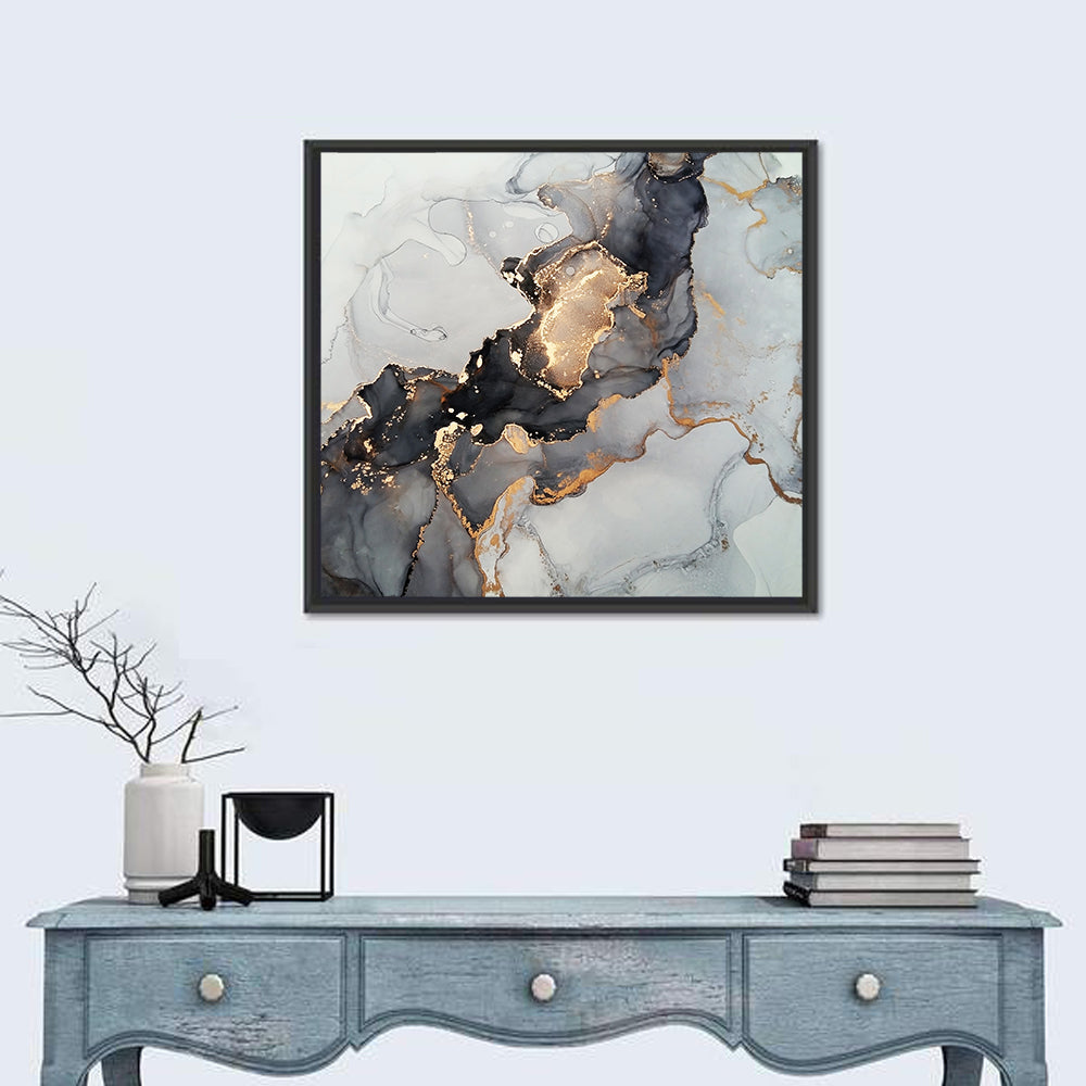 Fire In Black Abstract Wall Art