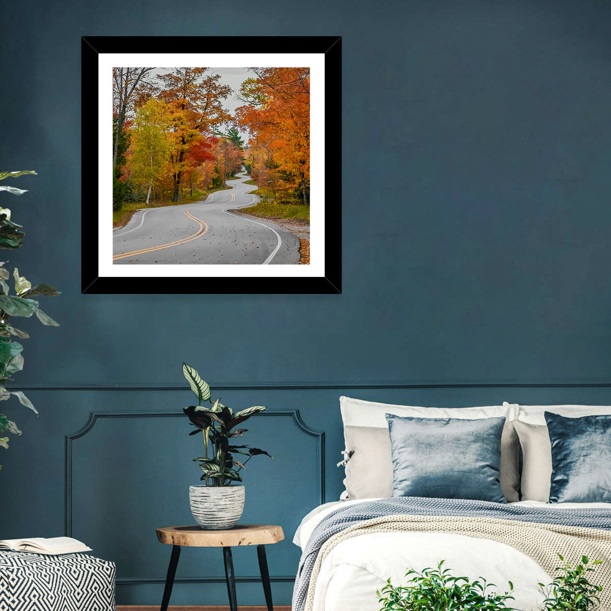 Winding Autumn Highway Wall Art