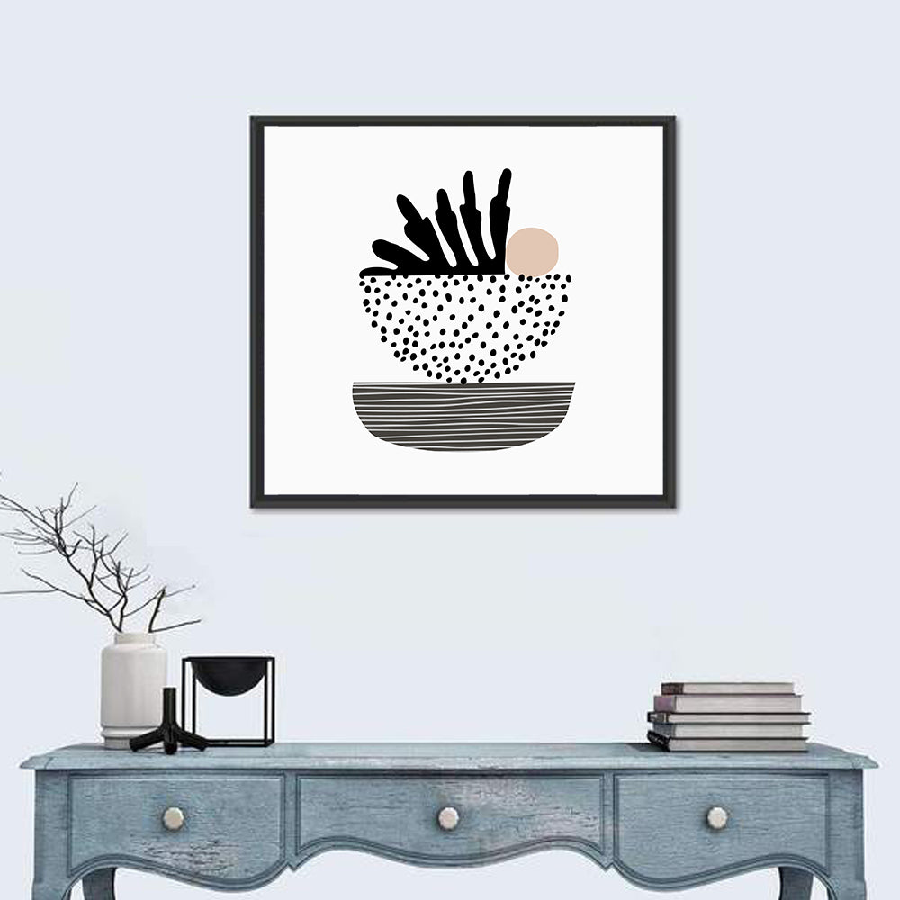Palm Leaf in Blanched Bowl Illustration Wall Art