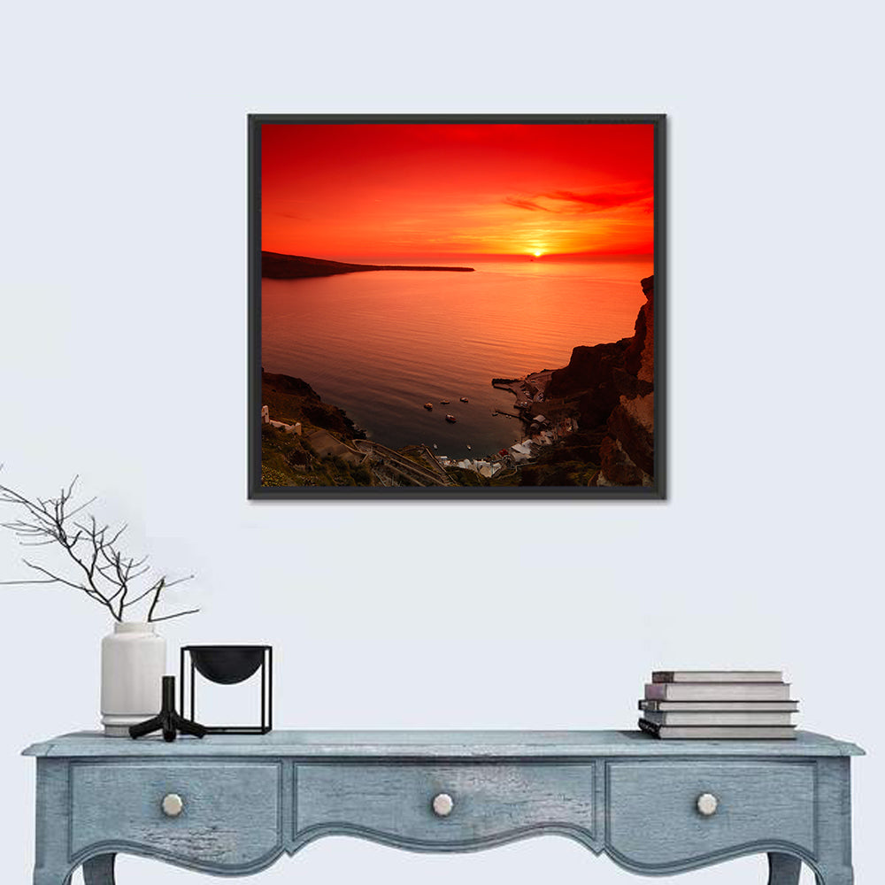 Santorini Sunset Wall Art