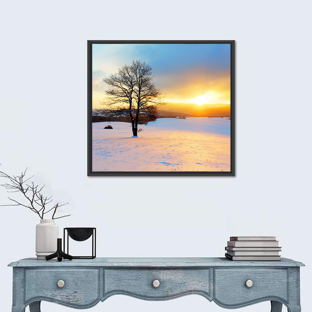 Snowy Winter Sunrise Wall Art
