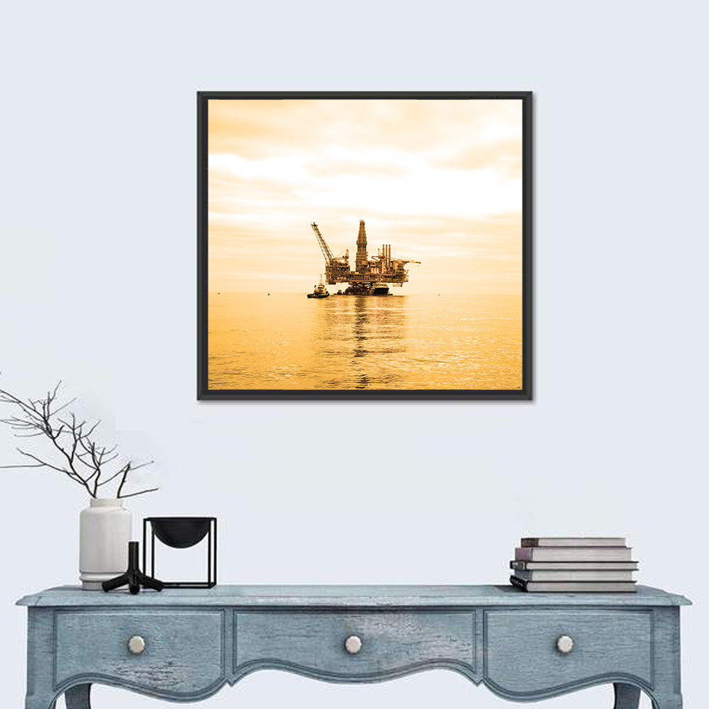 Oil Rig Sunset Wall Art