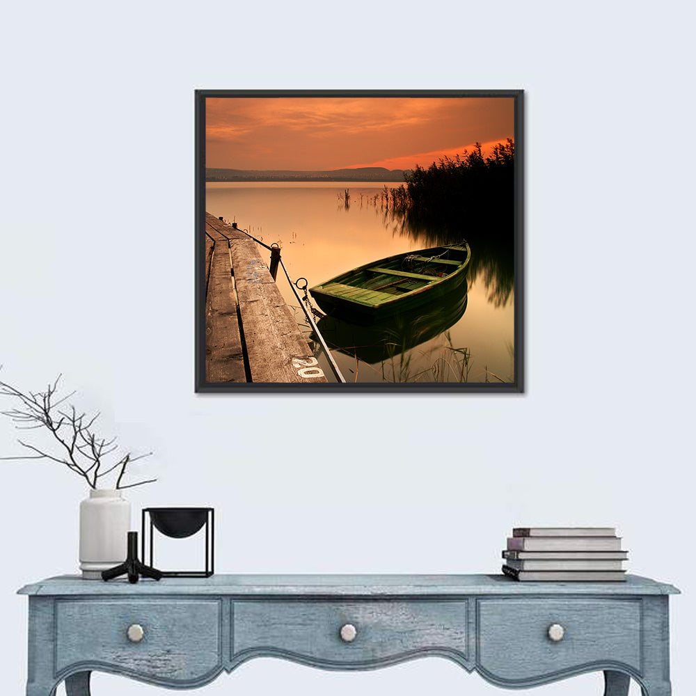 Boat in Lake Balaton Wall Art