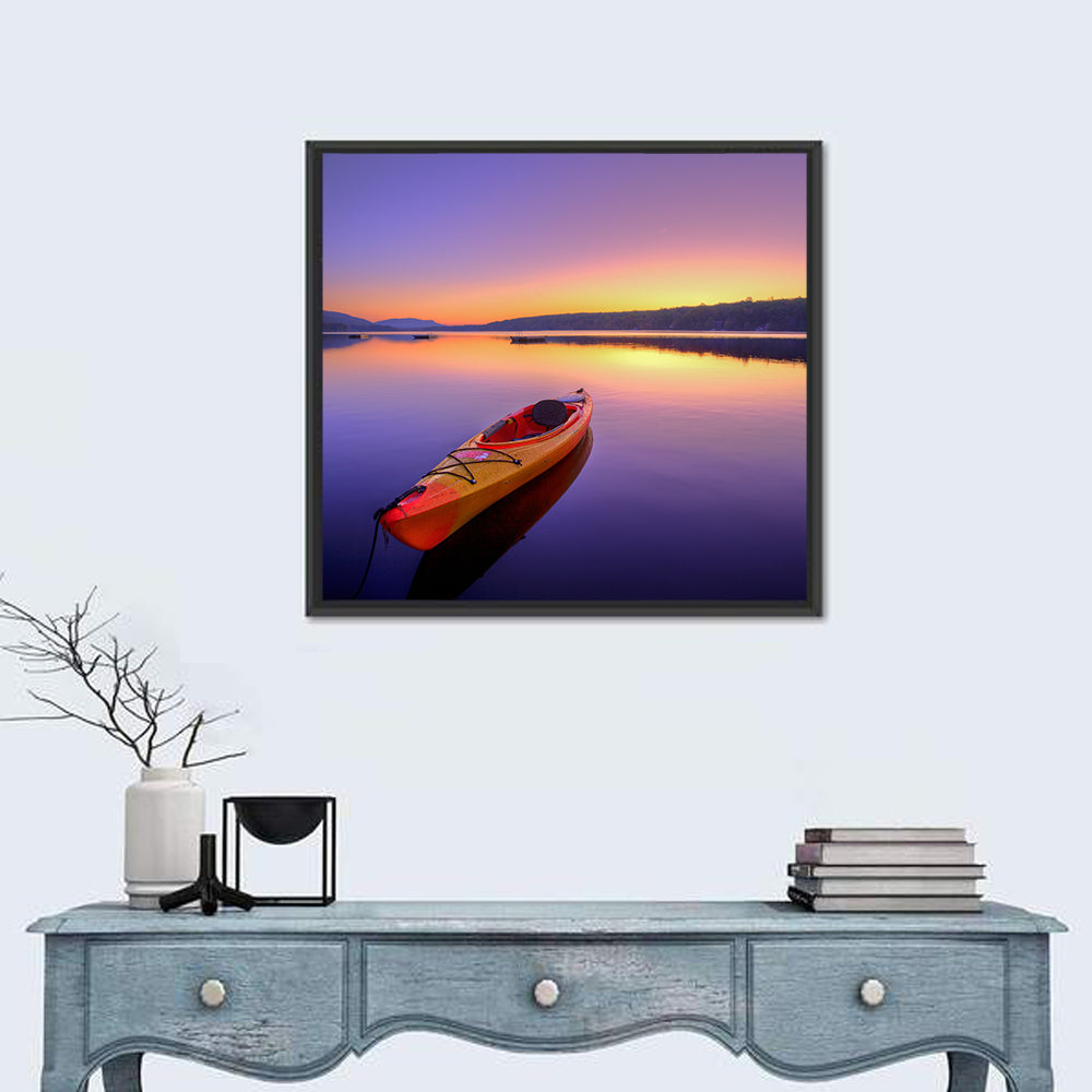 Boat in Lake Wall Art