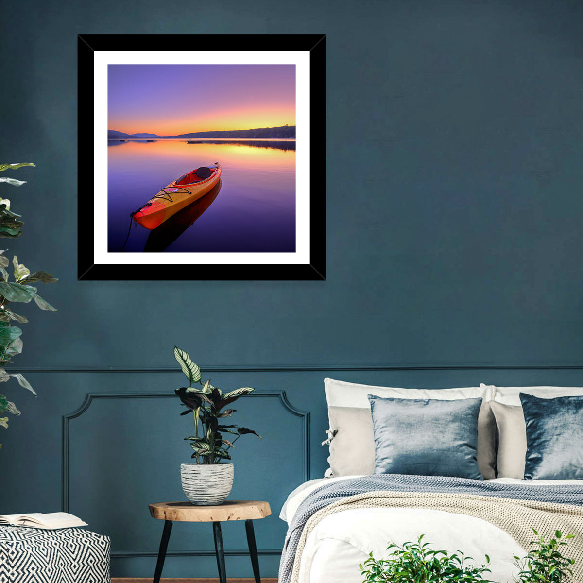 Boat in Lake Wall Art