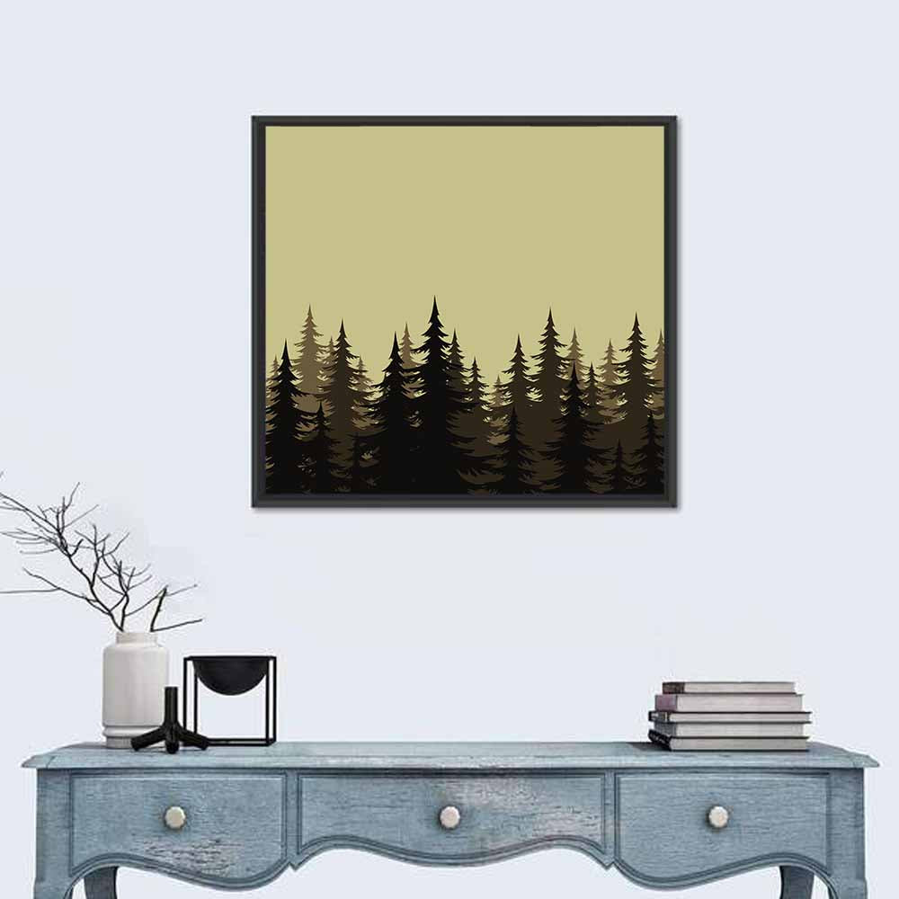 Fir Trees Silhouettes Wall Art
