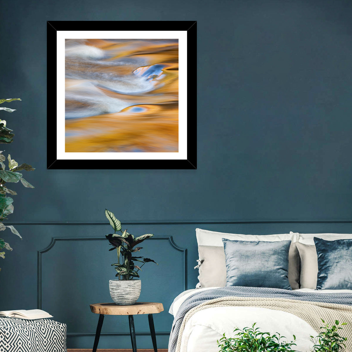 Golden Water Abstract Wall Art