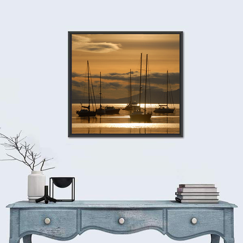 Boats at Sunrise Wall Art