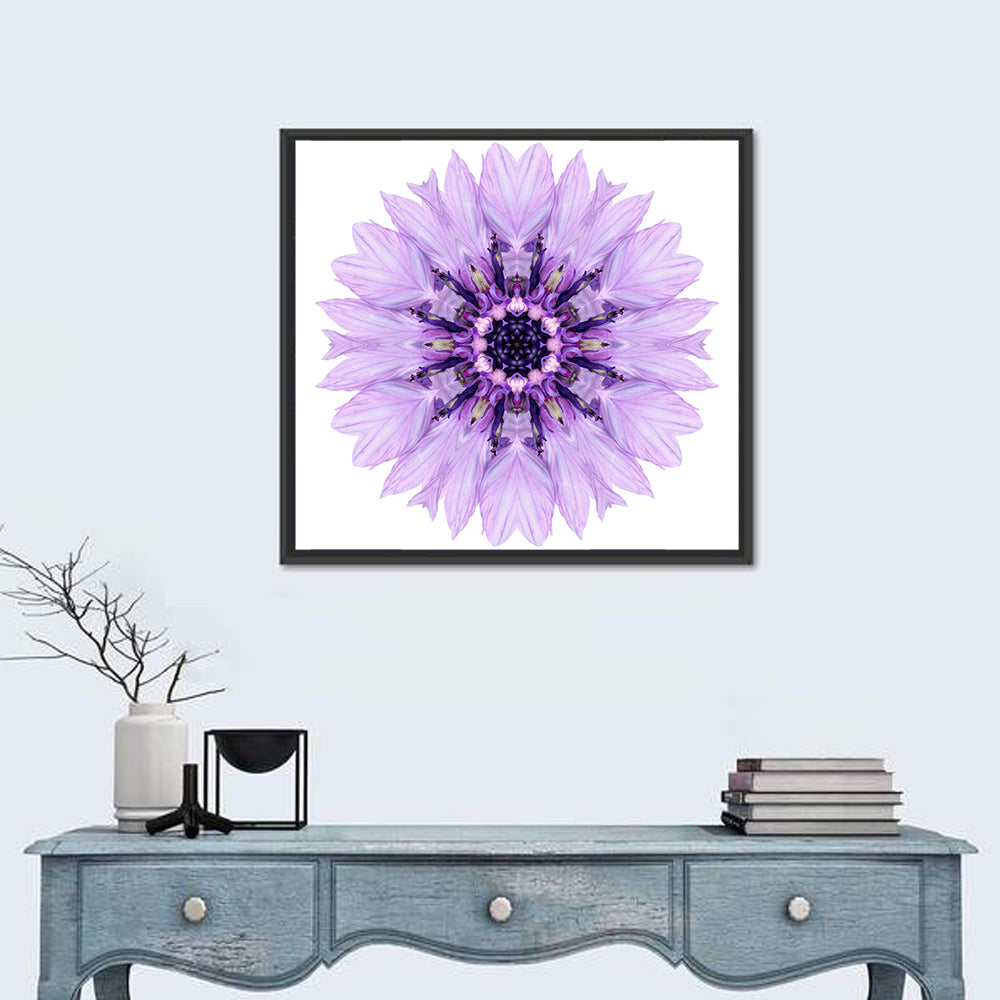 Purple Cornflower Mandala Wall Art