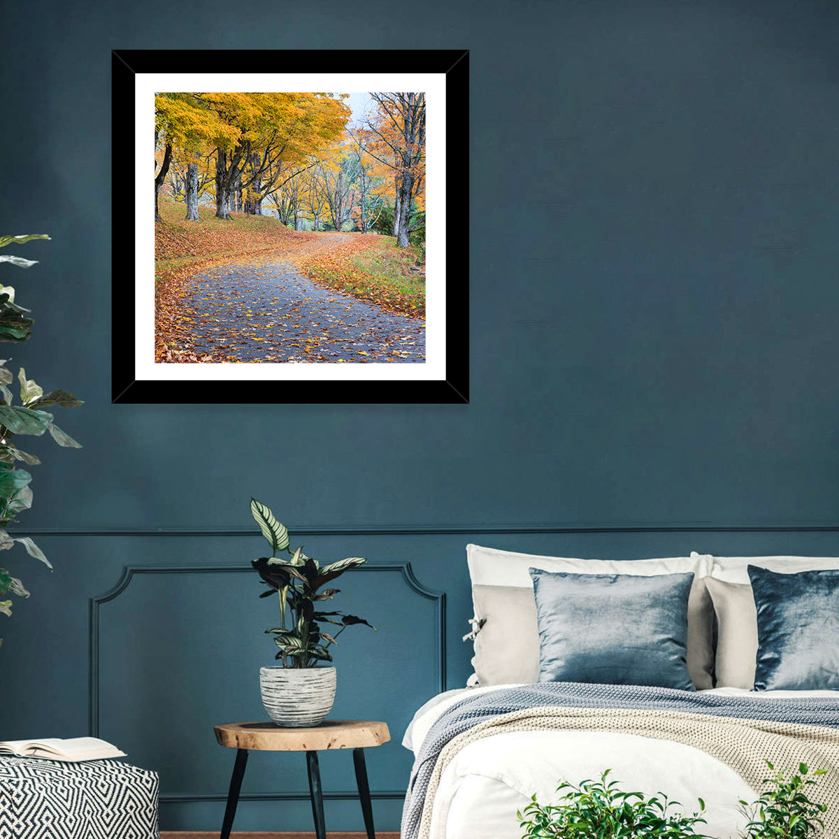 Autumn Leaves on Road Wall Art