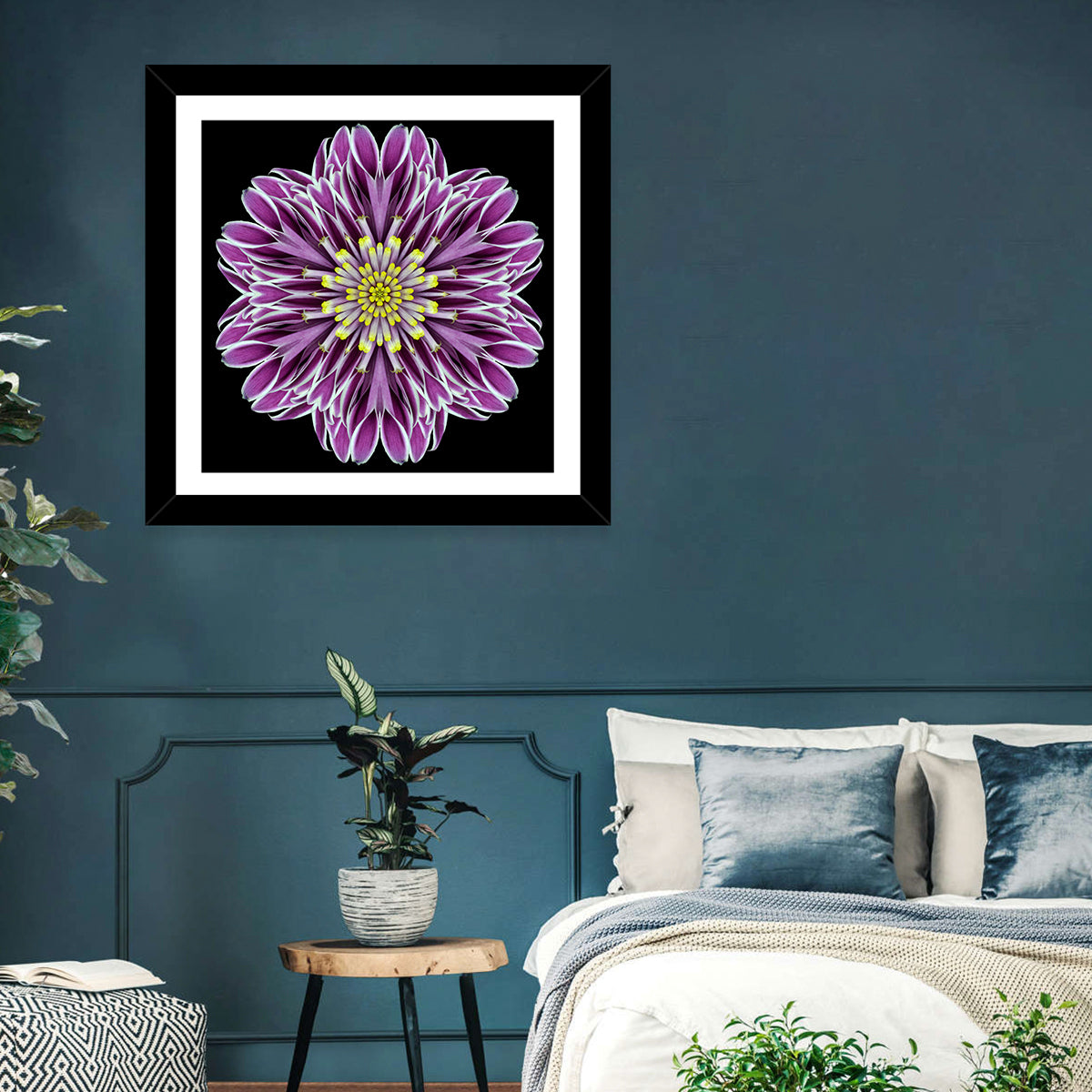 Pink Floral Mandala Pattern Wall Art