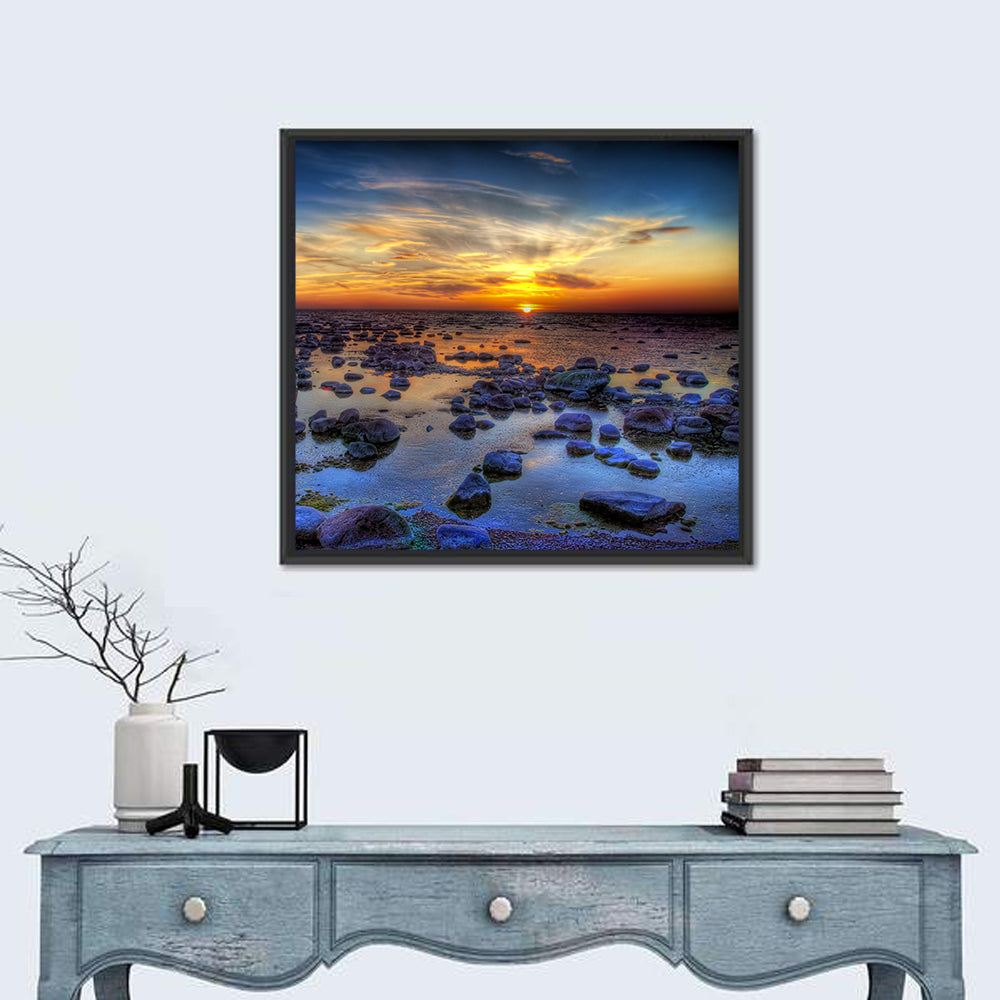 Sea Stones Sunset Wall Art