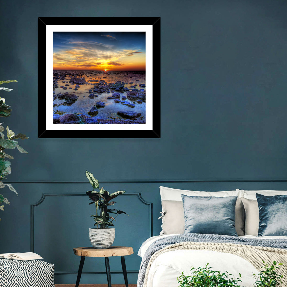 Sea Stones Sunset Wall Art