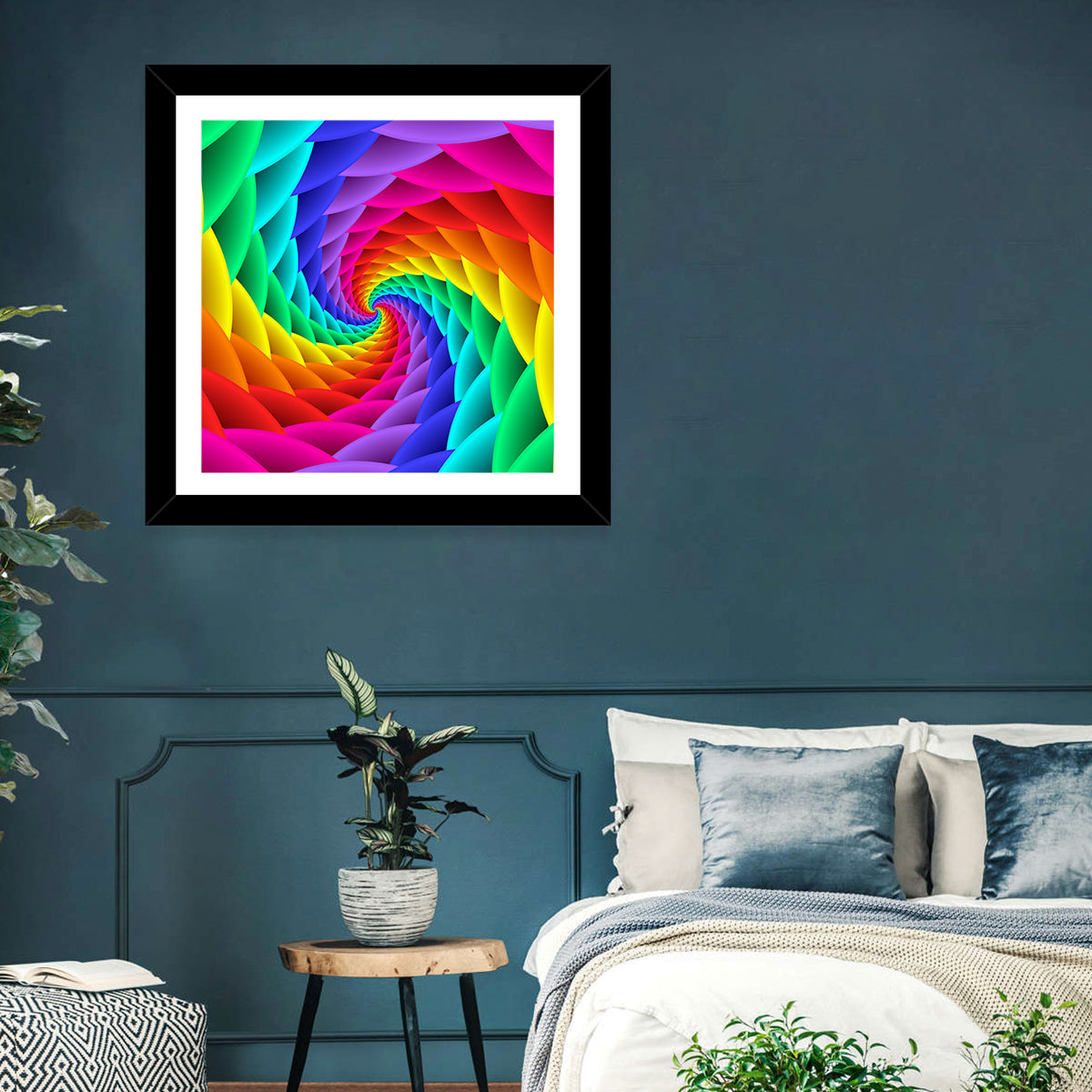 Spiral Rainbow Tunnel Wall Art