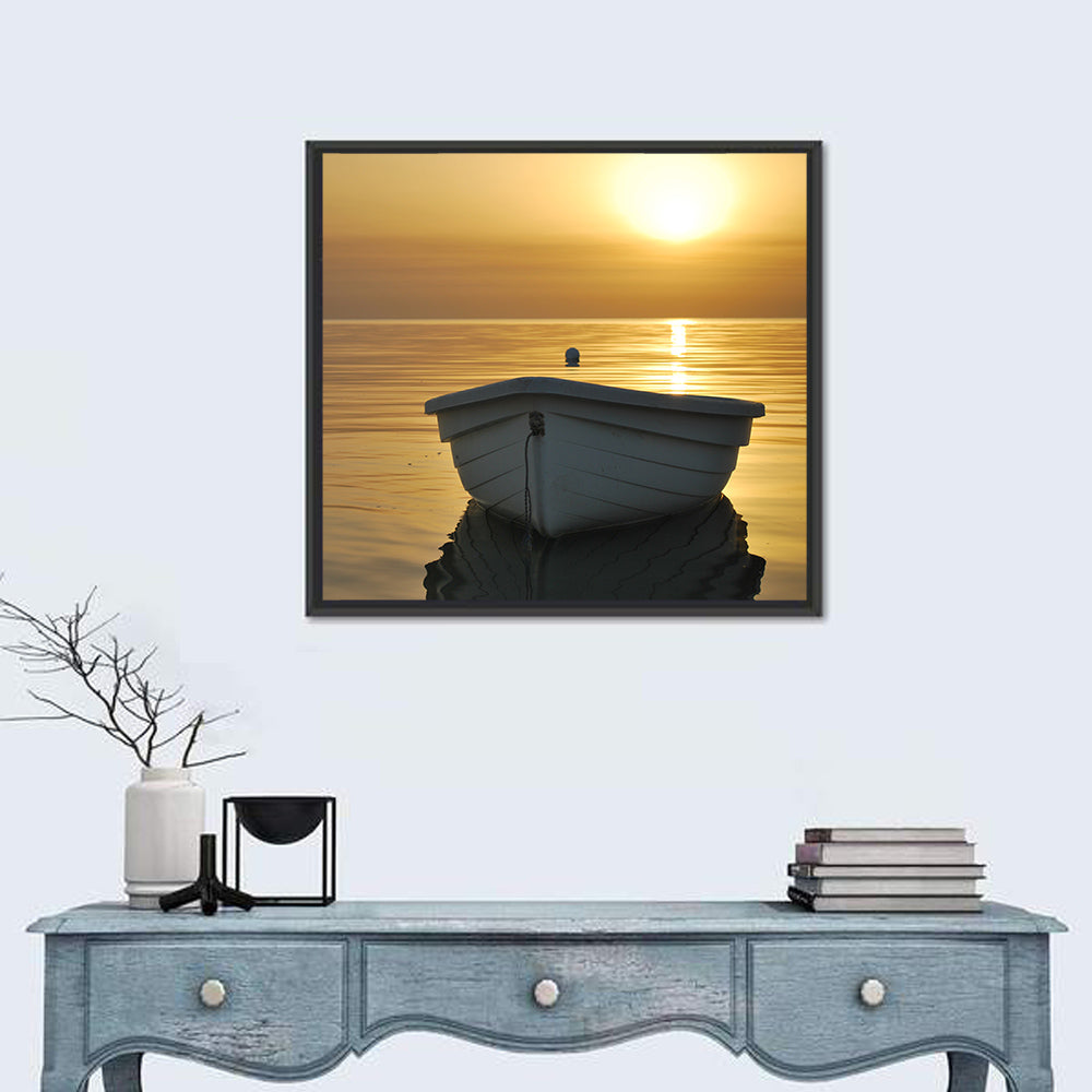 Boat In Sea Wall Art