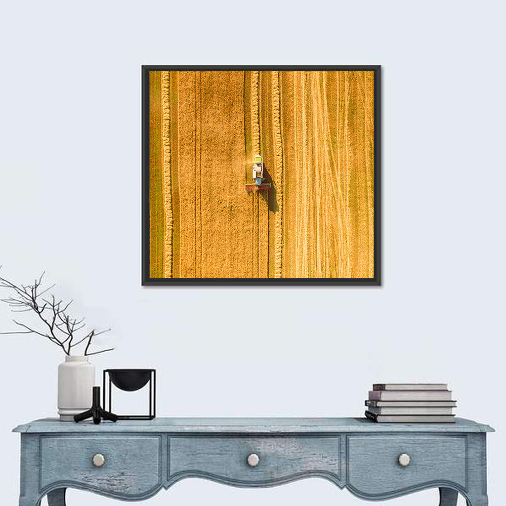 Wheat Field Harvesting Wall Art