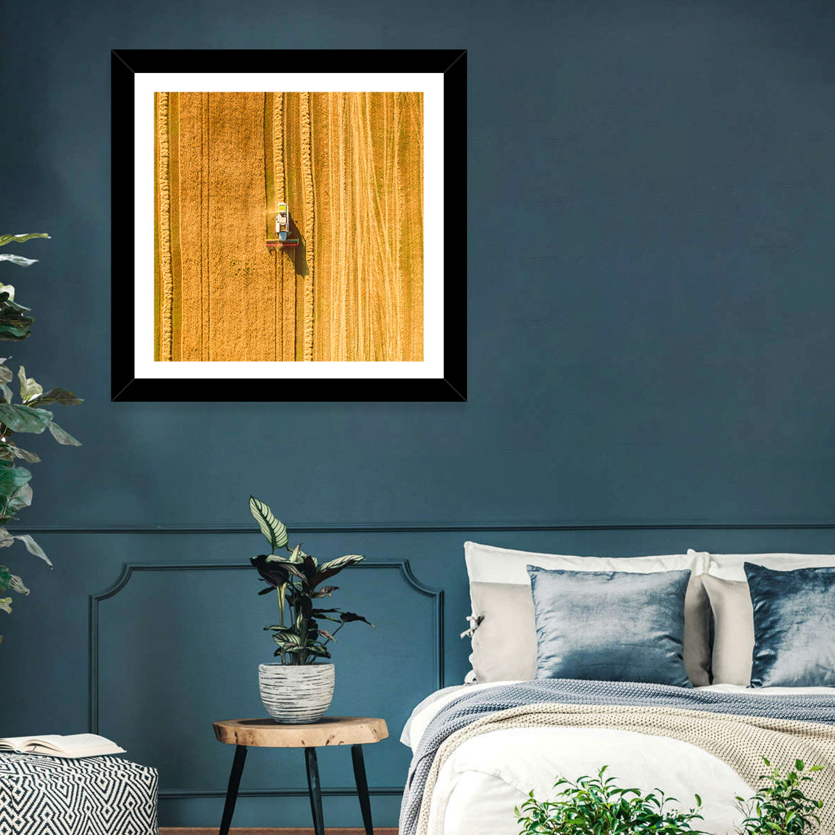 Wheat Field Harvesting Wall Art