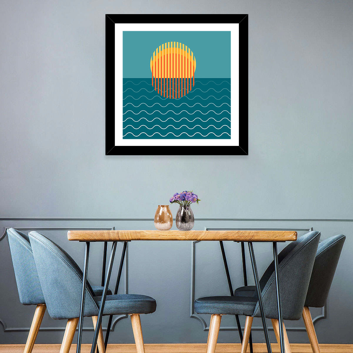 Ocean Sunset Illustration I Wall Art