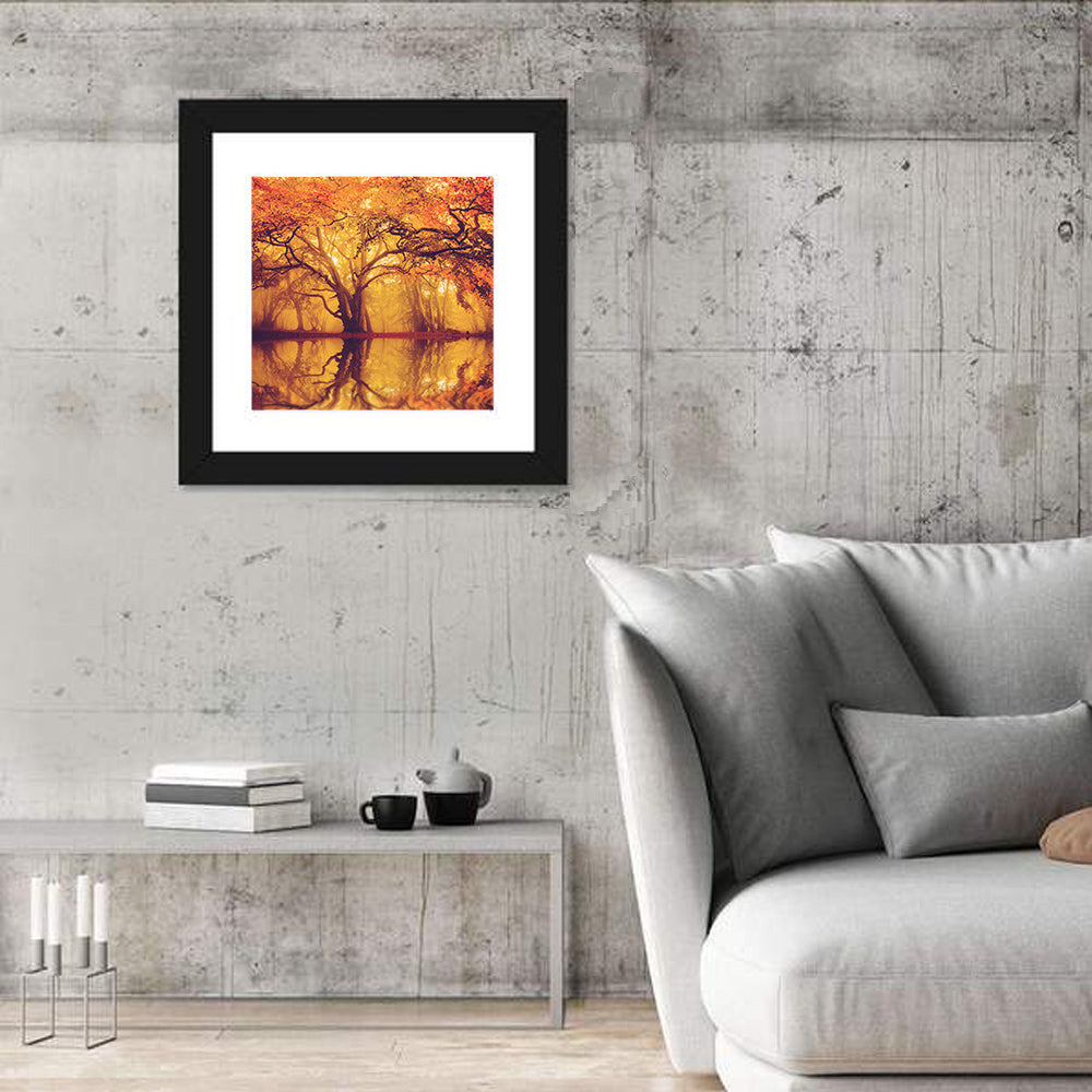 Misty Fall Forest Wall Art