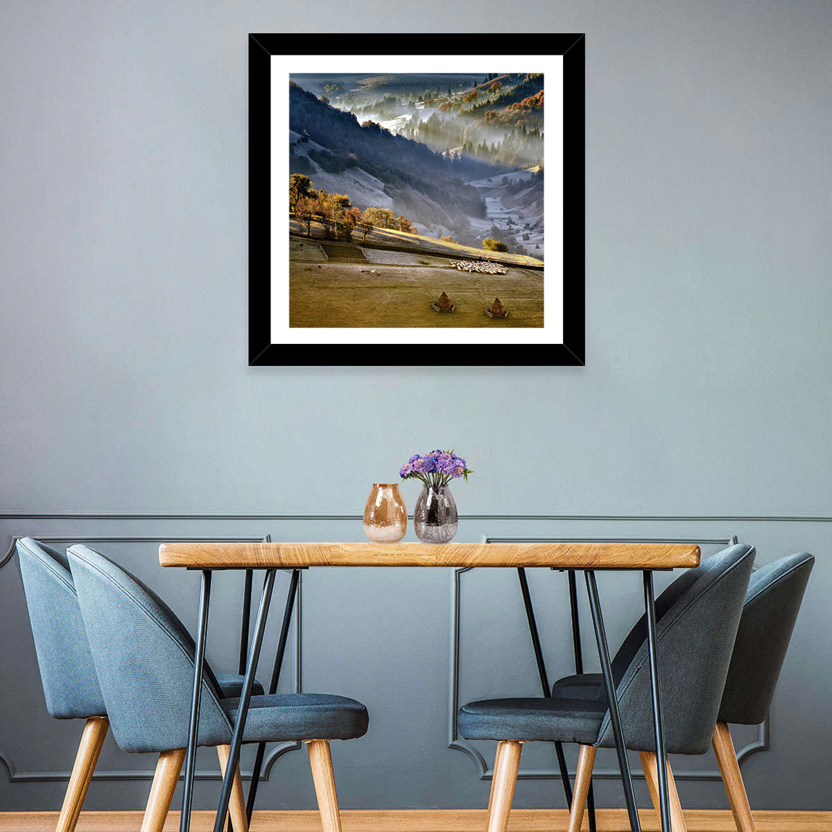Mountains Village Landscape Wall Art