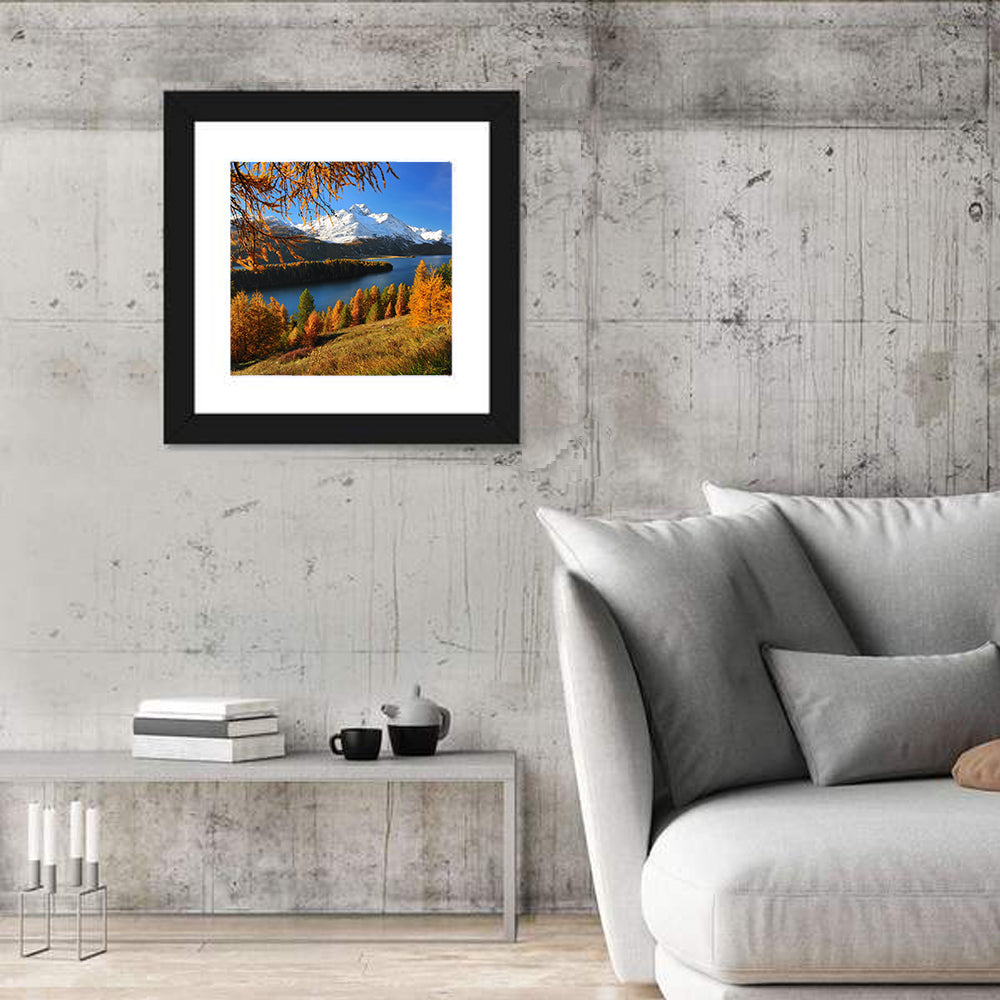 Swiss Alps from Silsersee Lake Wall Art