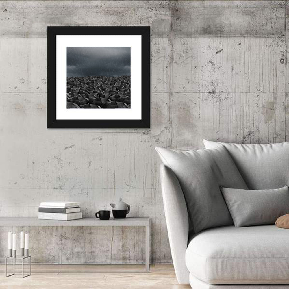 Rain Umbrellas Abstract Wall Art