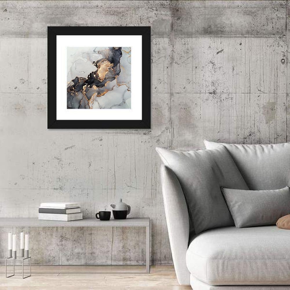 Fire In Black Abstract Wall Art