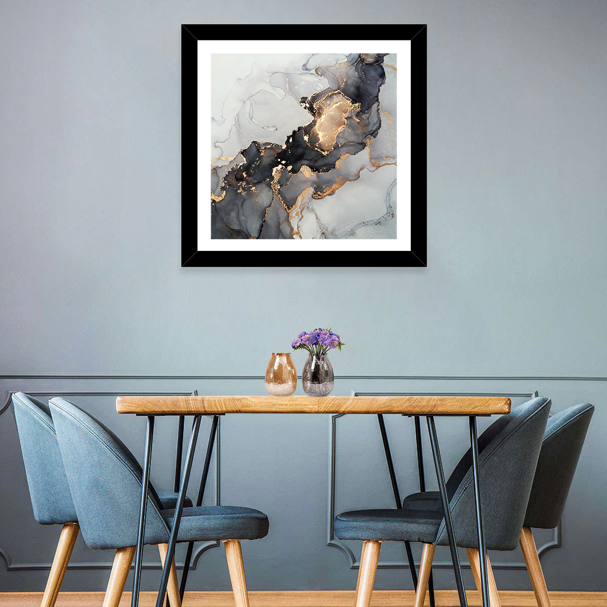 Fire In Black Abstract Wall Art
