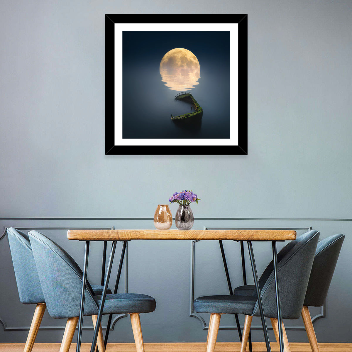Moon & Broken Ship Wall Art