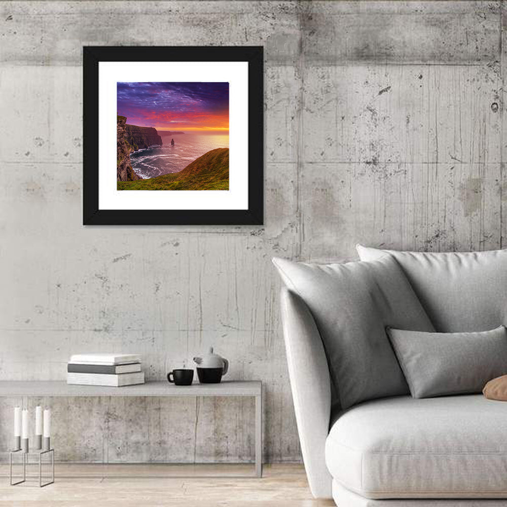 Moher Cliffs Sunset Wall Art