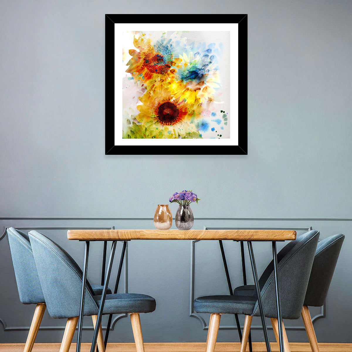 Watercolor Sunflower Wall Art