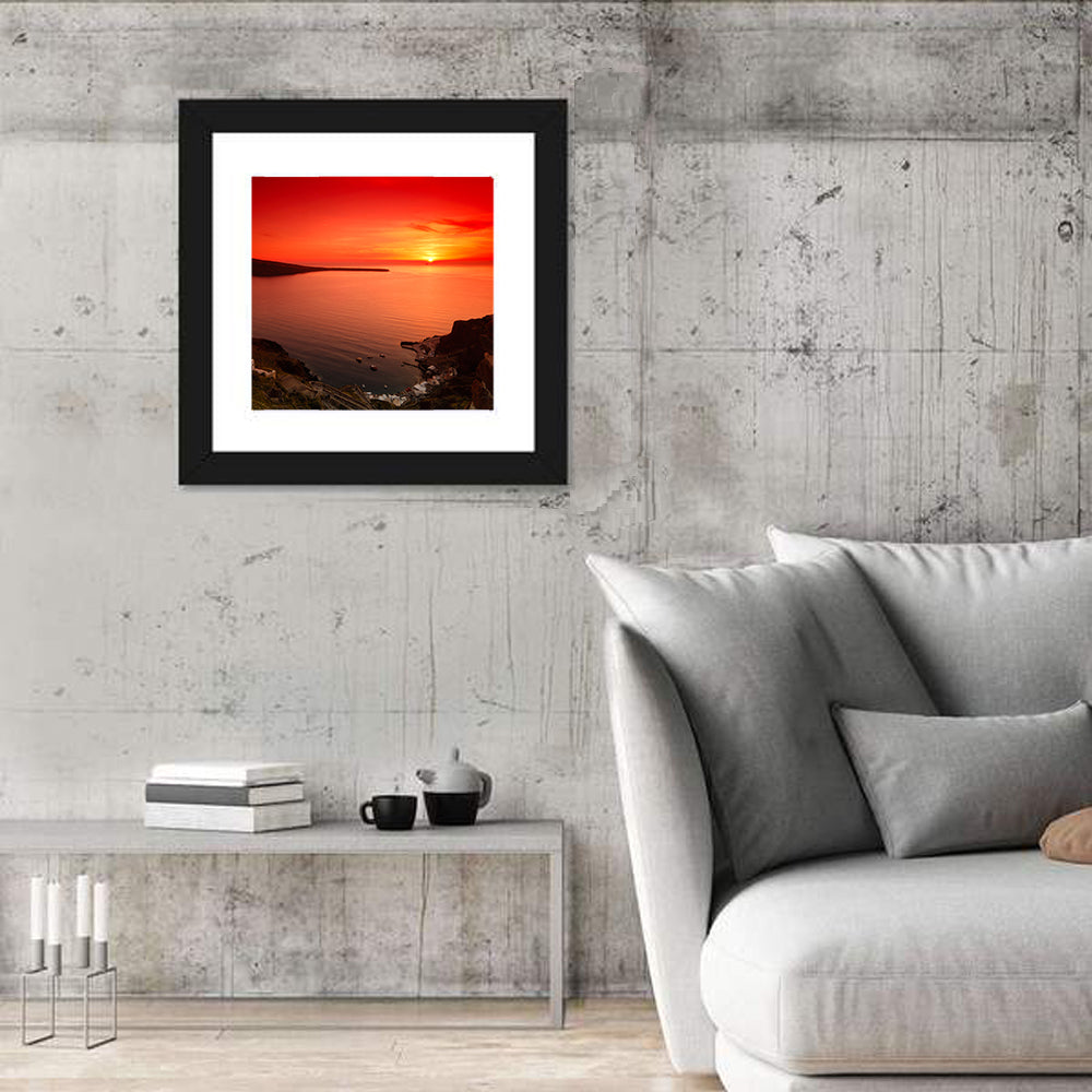 Santorini Sunset Wall Art