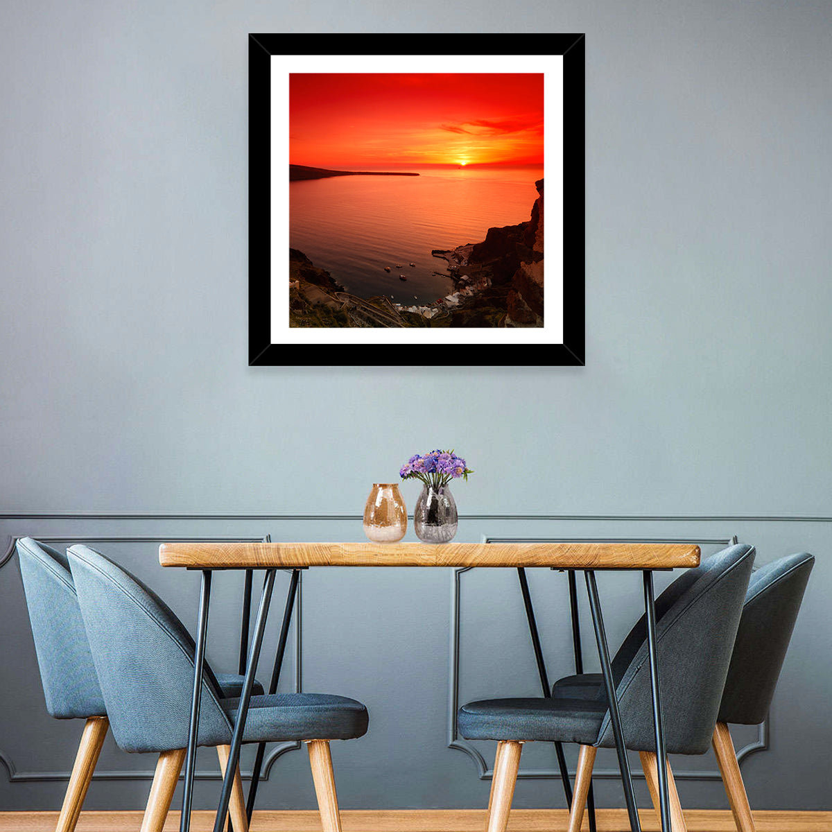 Santorini Sunset Wall Art
