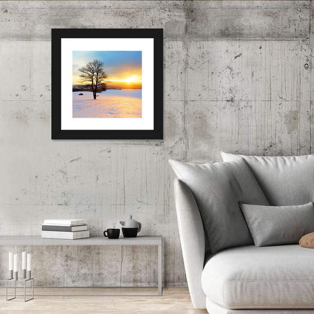 Snowy Winter Sunrise Wall Art