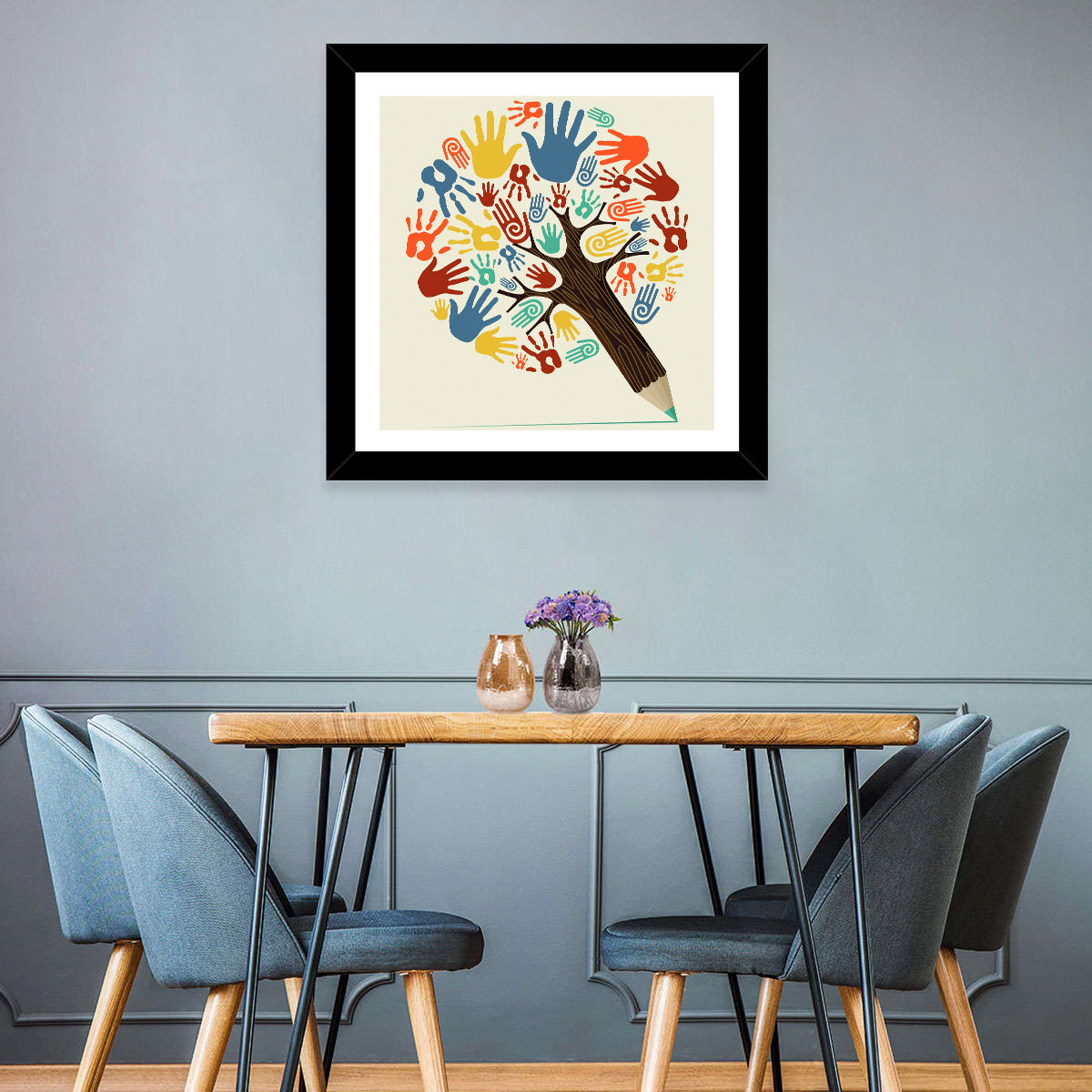 Coloring Tree Concept Wall Art