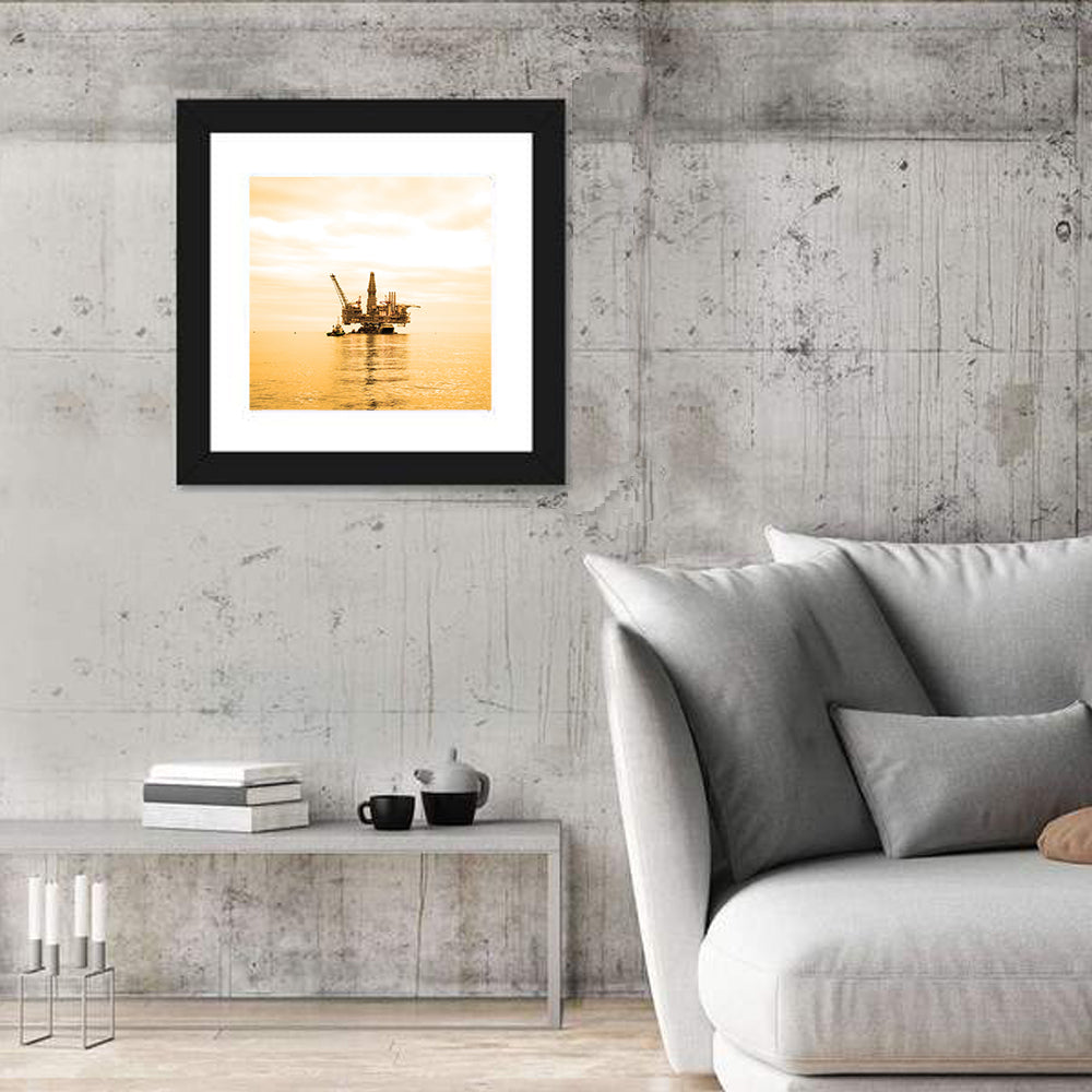 Oil Rig Sunset Wall Art