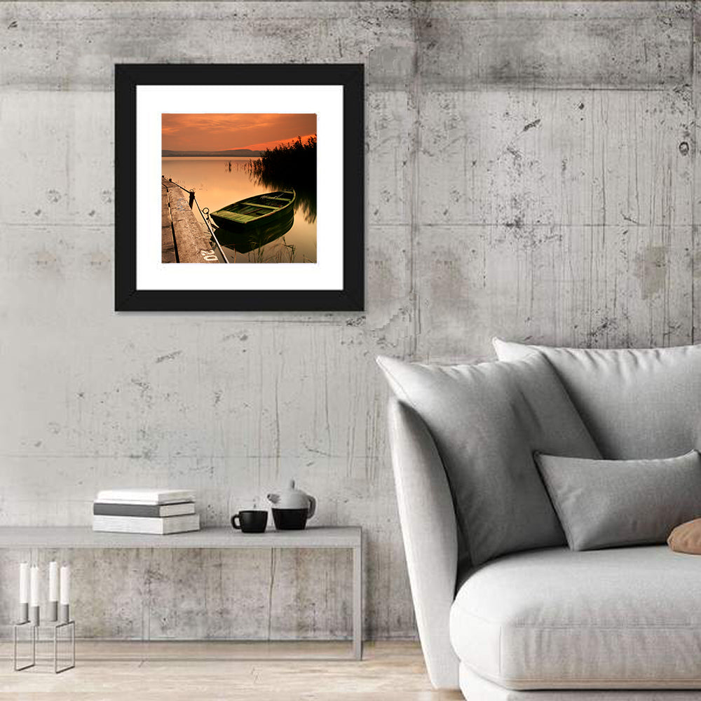 Boat in Lake Balaton Wall Art