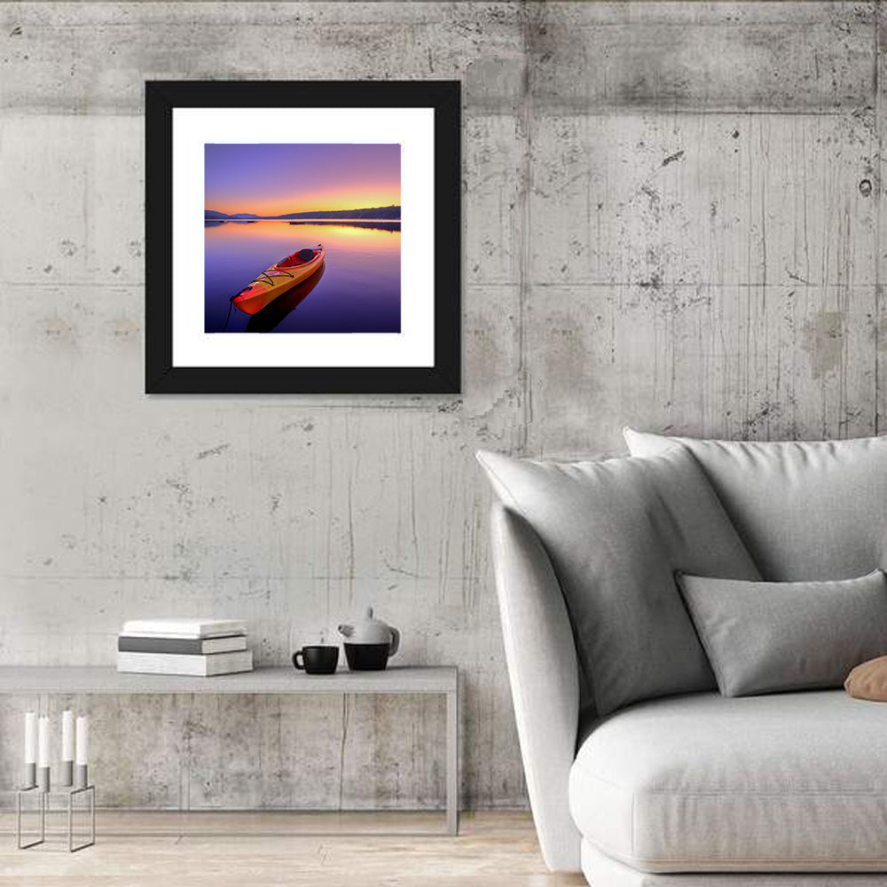 Boat in Lake Wall Art