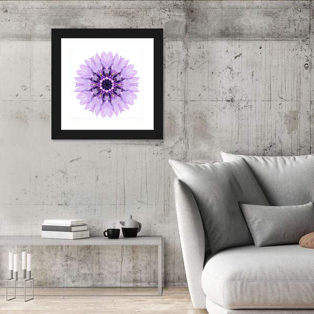 Purple Cornflower Mandala Wall Art
