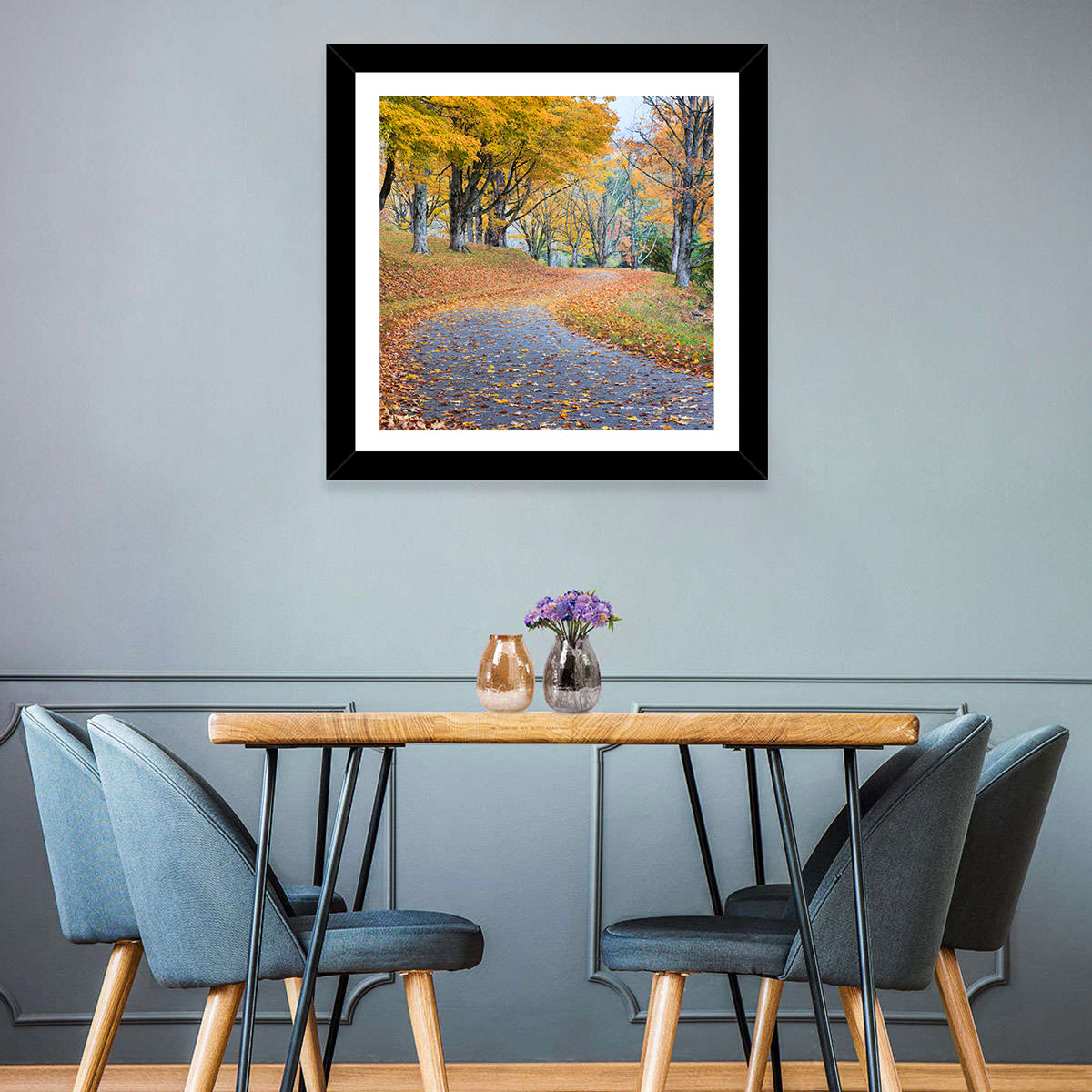 Autumn Leaves on Road Wall Art