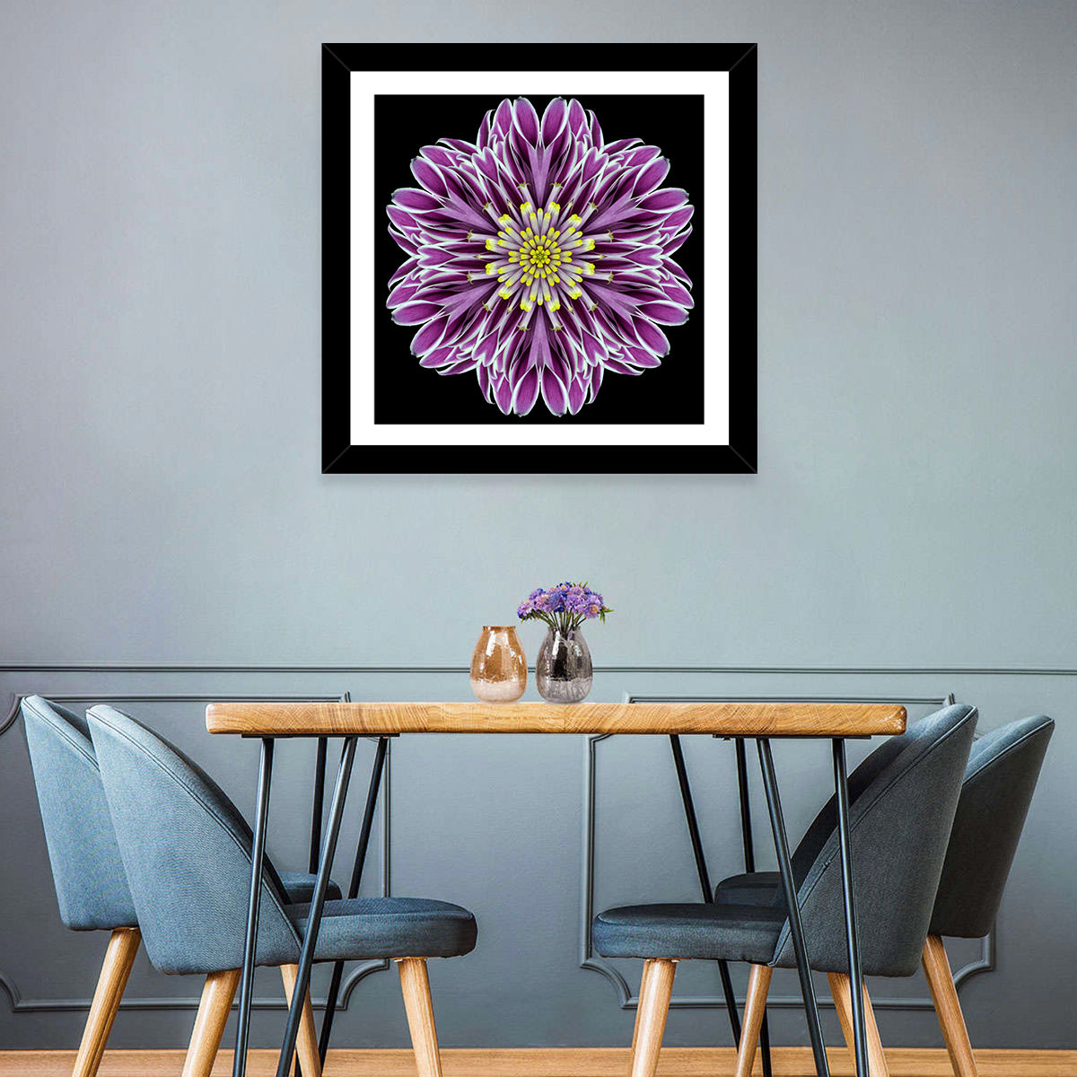 Pink Floral Mandala Pattern Wall Art