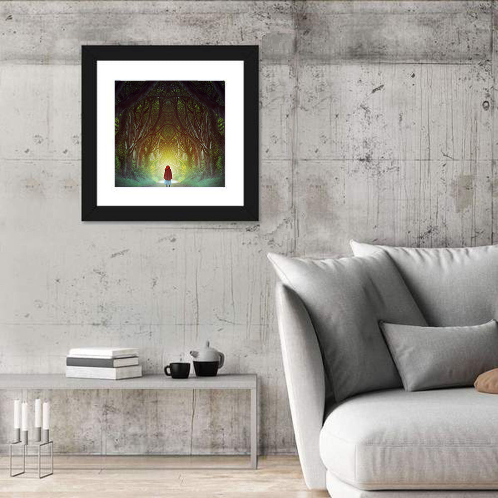 Hedges Forest Pathway Wall Art