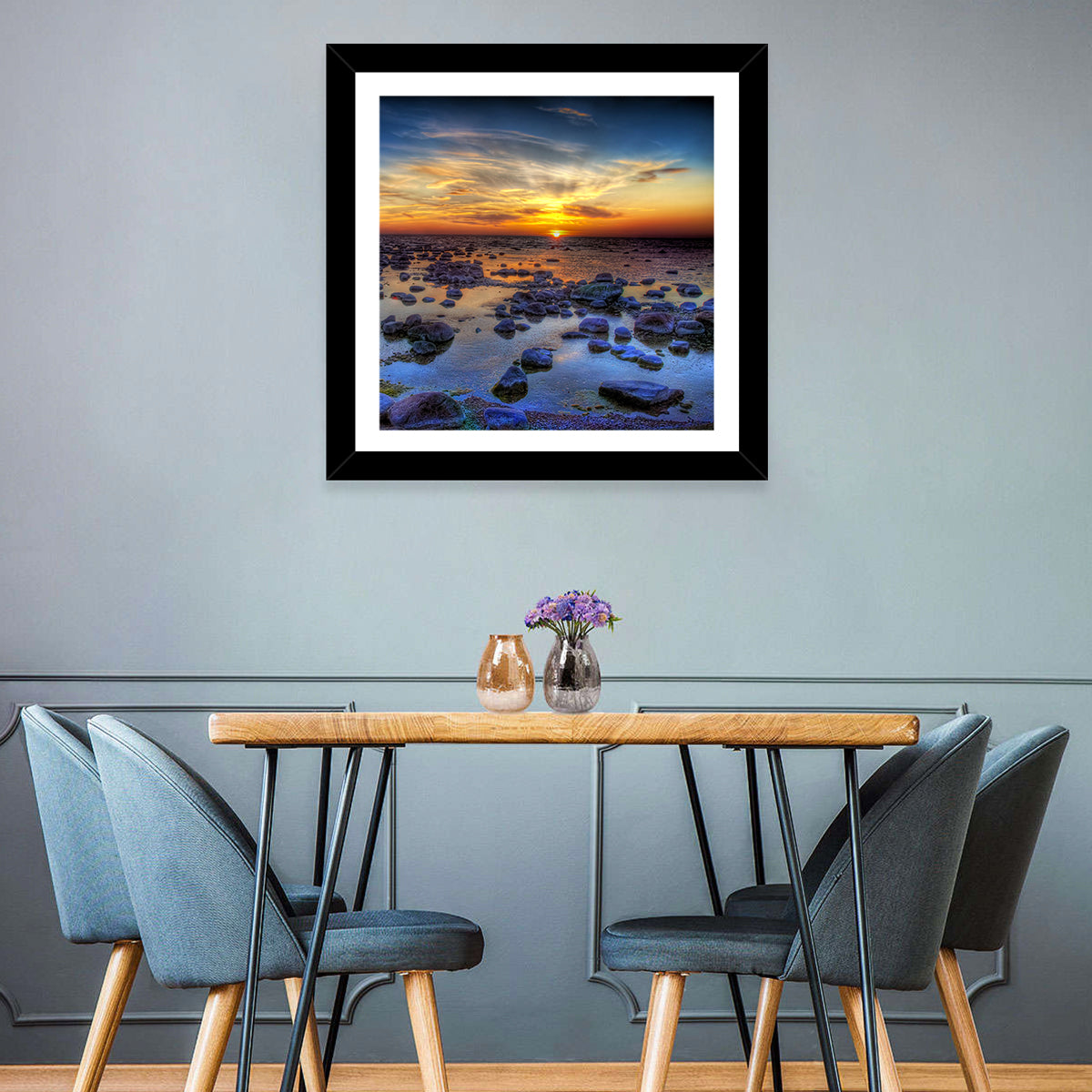 Sea Stones Sunset Wall Art