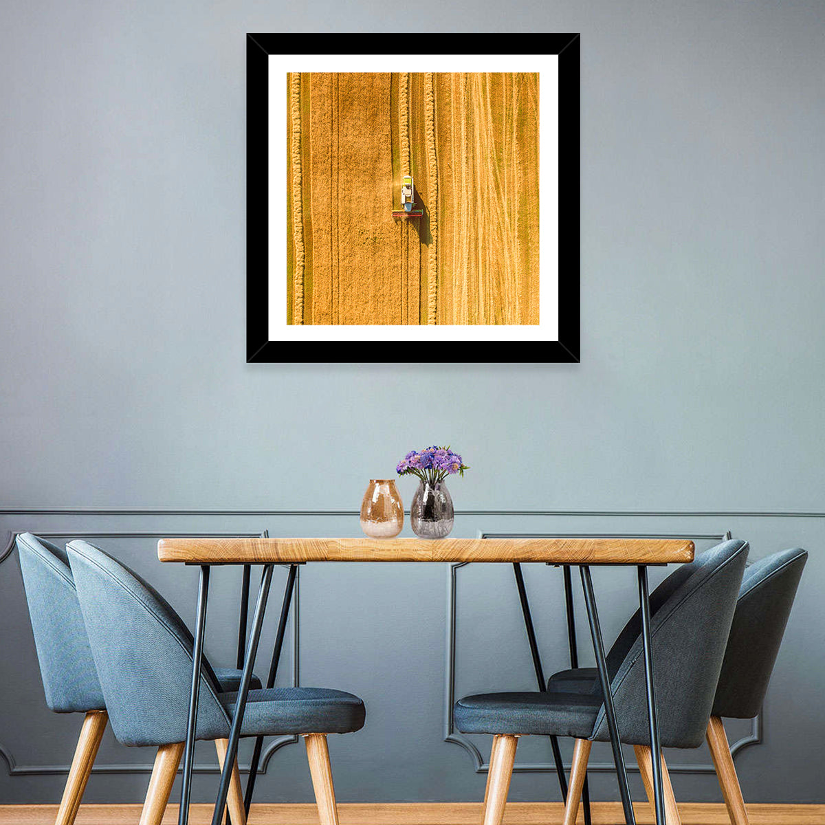 Wheat Field Harvesting Wall Art