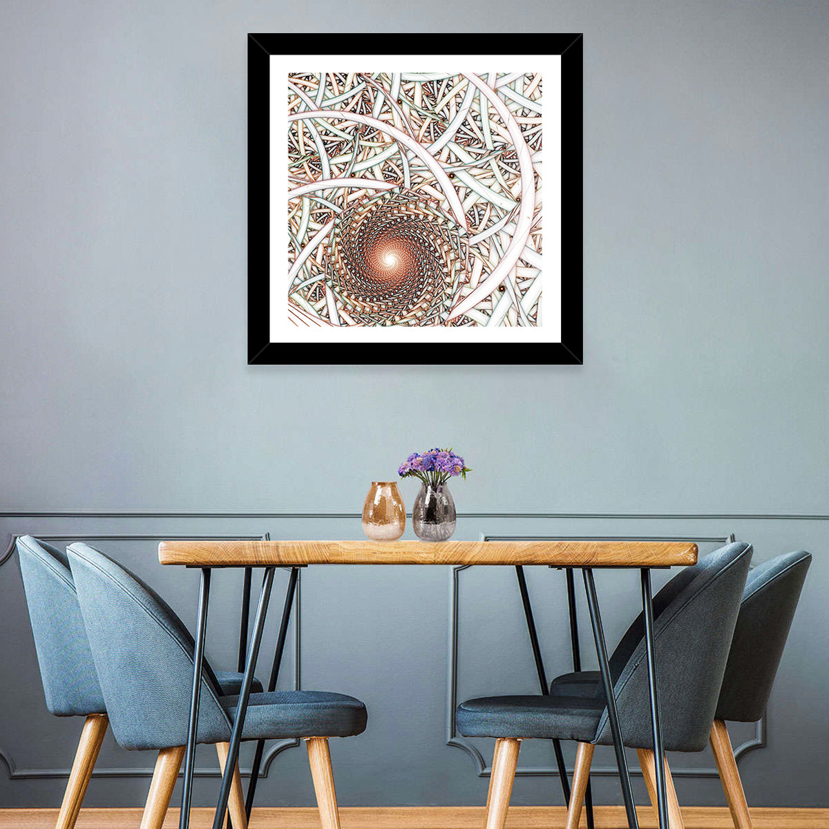 Fractal Spiral Mandala Wall Art