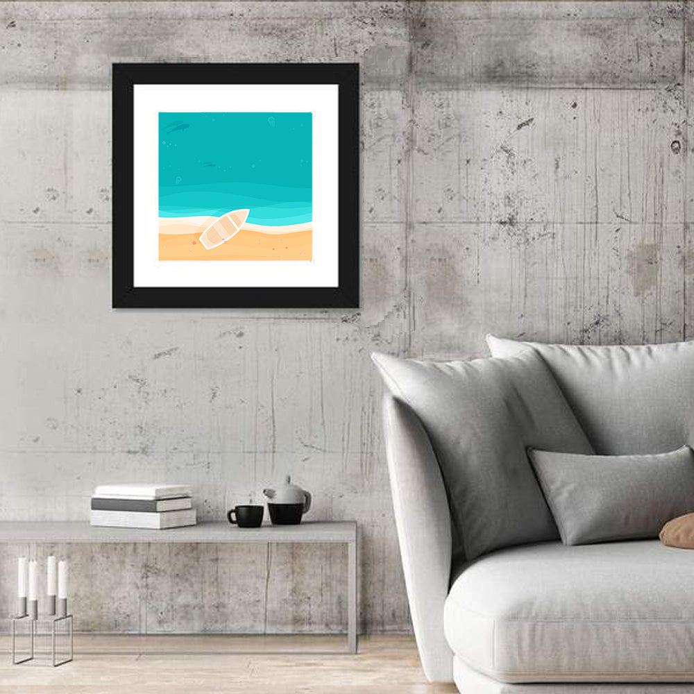 Sandy Beach Illustration Wall Art